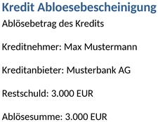 kredit-abloesebescheinigung