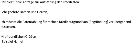 kredit-aussetzen