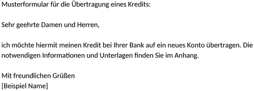 kredituebertragung