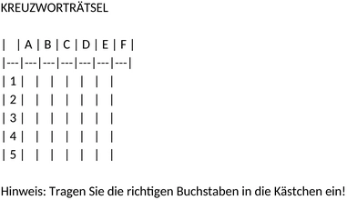 kreuzwortraetsel-leer