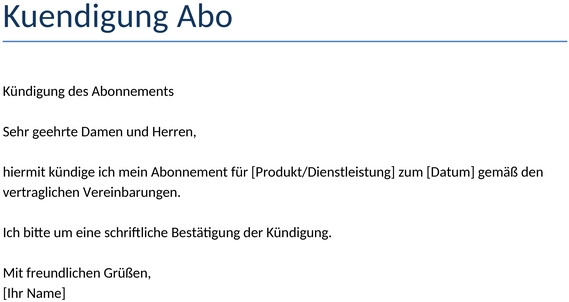 kuendigung-abonnement