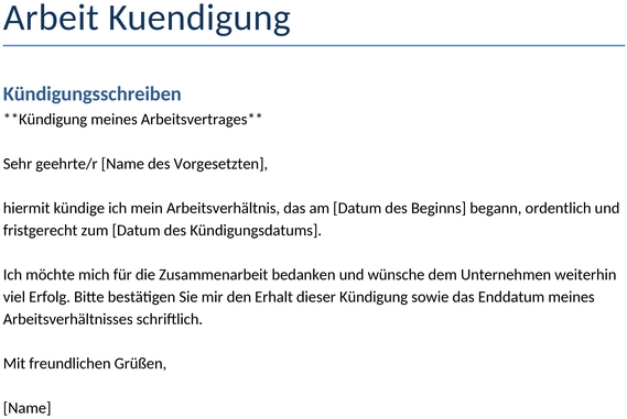 kündigung-arbeit