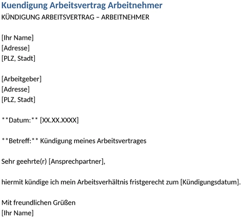 kuendigung-arbeitsvertrag-arbeitnehmer