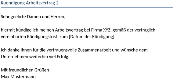 kuendigung-arbeitsvertrag