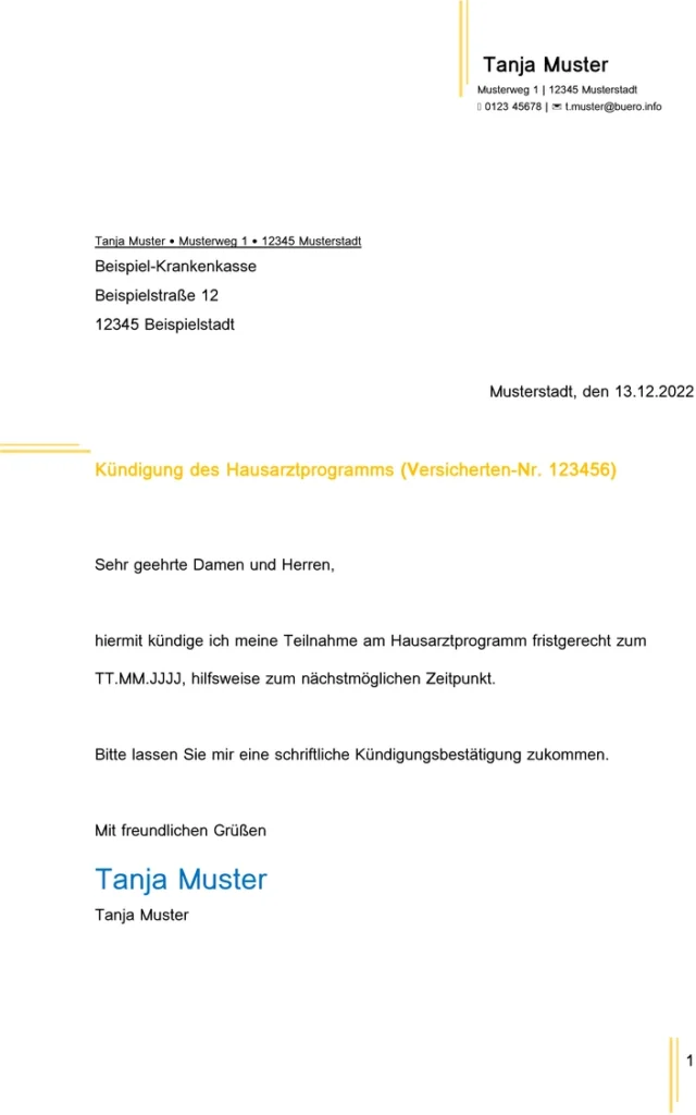 kuendigung-des-hausarztprogramms-vorlage