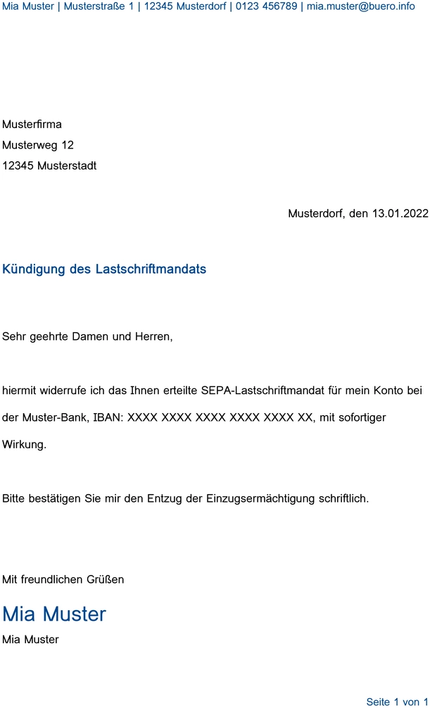 kuendigung-des-lastschriftmandats-vorlage