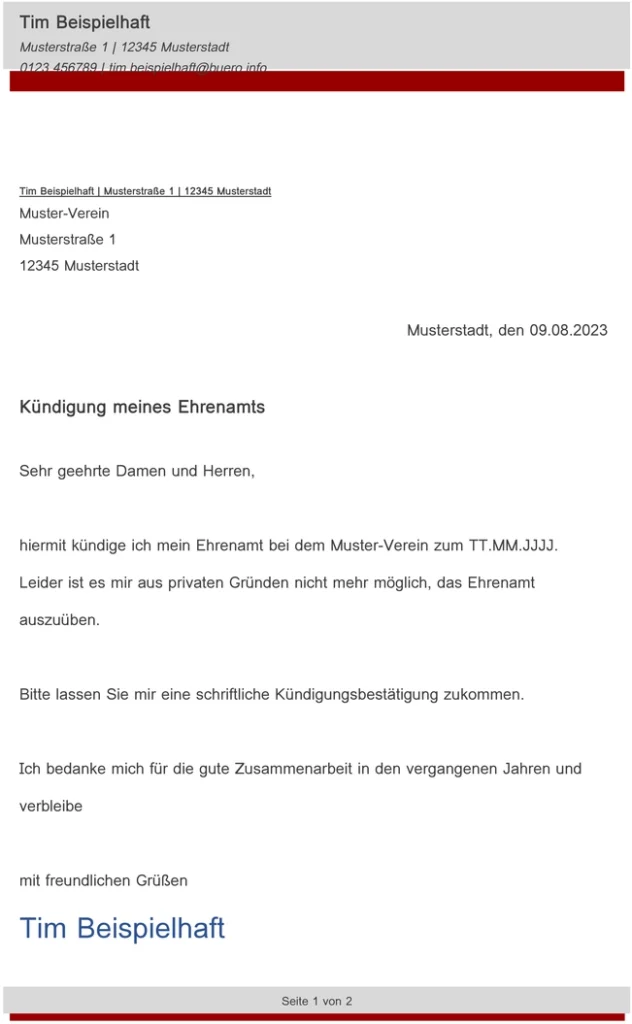 kuendigung-ehrenamt-privat-vorlage