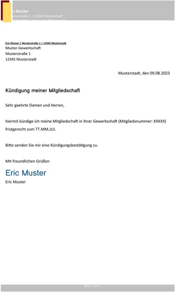 kuendigung-einer-mitgliedschaft-vorlage