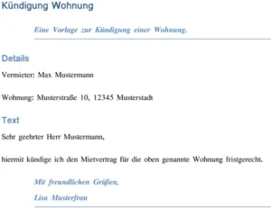 kuendigung-einer-wohnung-vorlage-fuer-mietverhaeltnisse