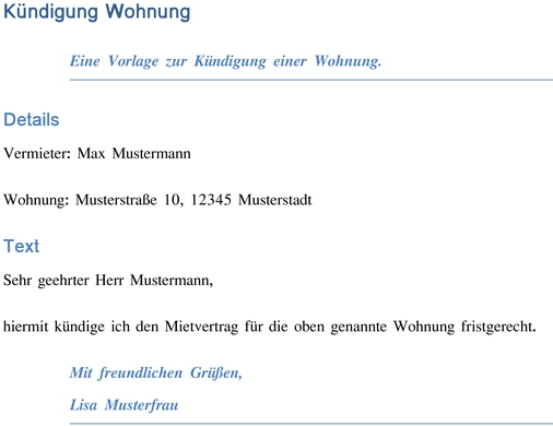 kuendigung-einer-wohnung-vorlage-fuer-mietverhaeltnisse