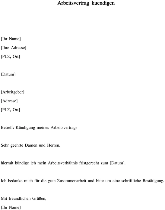 kuendigung-eines-arbeitsvertrags-vorlage-fuer-selbststaendige-arbeiter