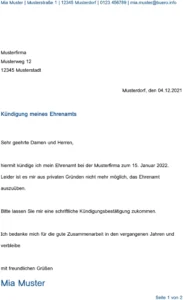 kuendigung-eines-ehrenamts-vorlage