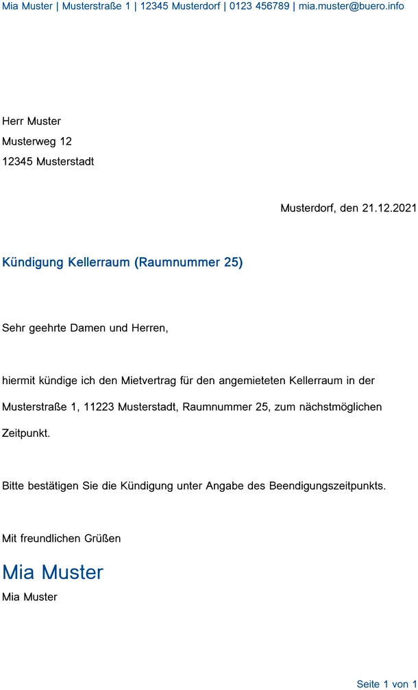 kuendigung-eines-kellerraums-vorlage