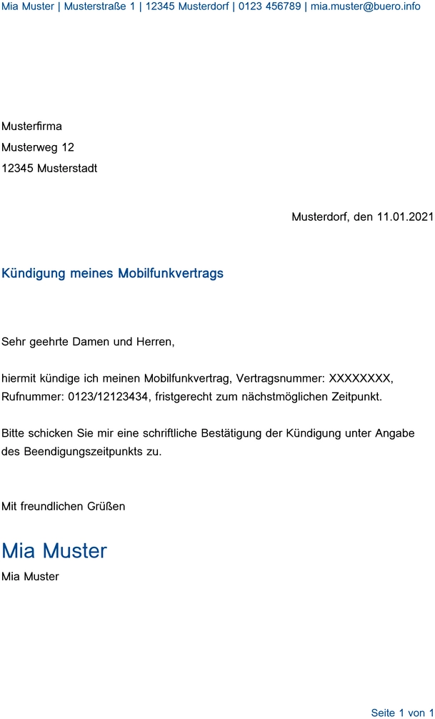 kuendigung-eines-mobilfunkvertrags-vorlage