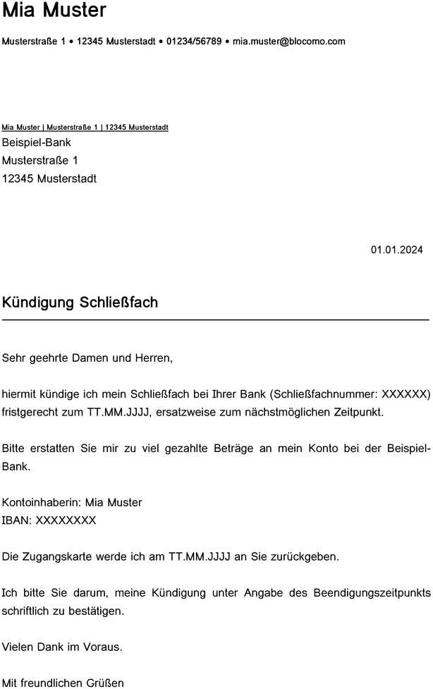 kuendigung-eines-schliessfachs-mit-erstattungsanfrage