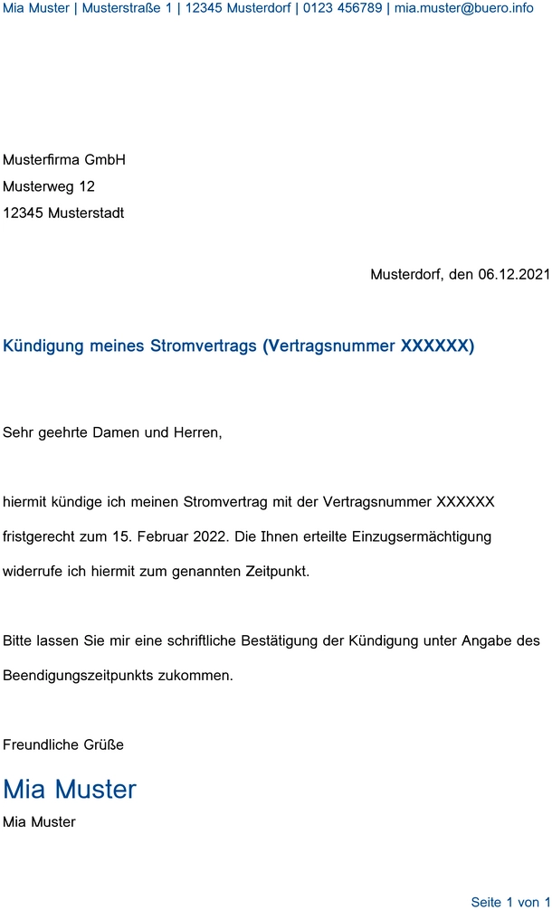 kuendigung-eines-stromvertrags-vorlage