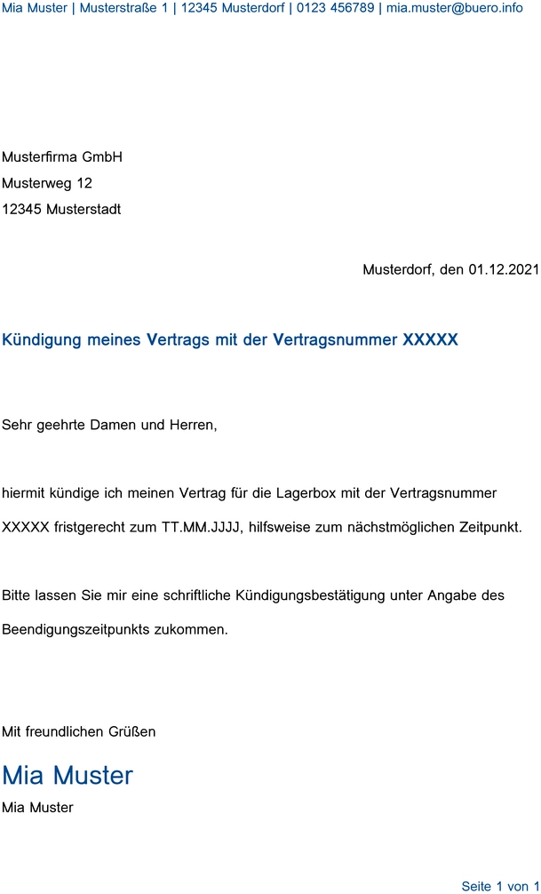 kuendigung-eines-vertrags-vorlage
