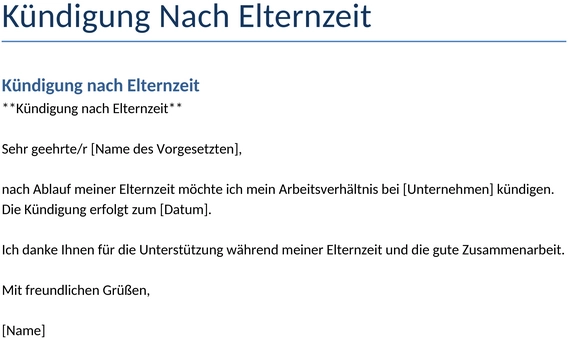 kuendigung-elternzeit
