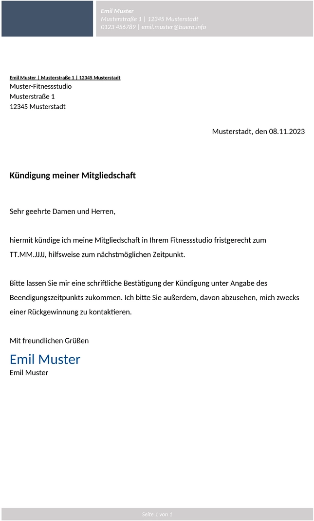 kuendigung-fitnessstudio-muster