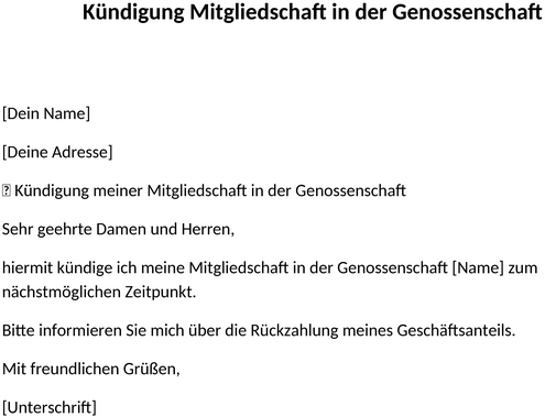 kuendigung-genossenschaft