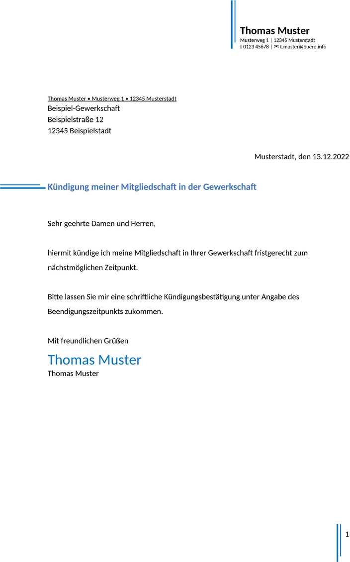 kuendigung-gewerkschaft