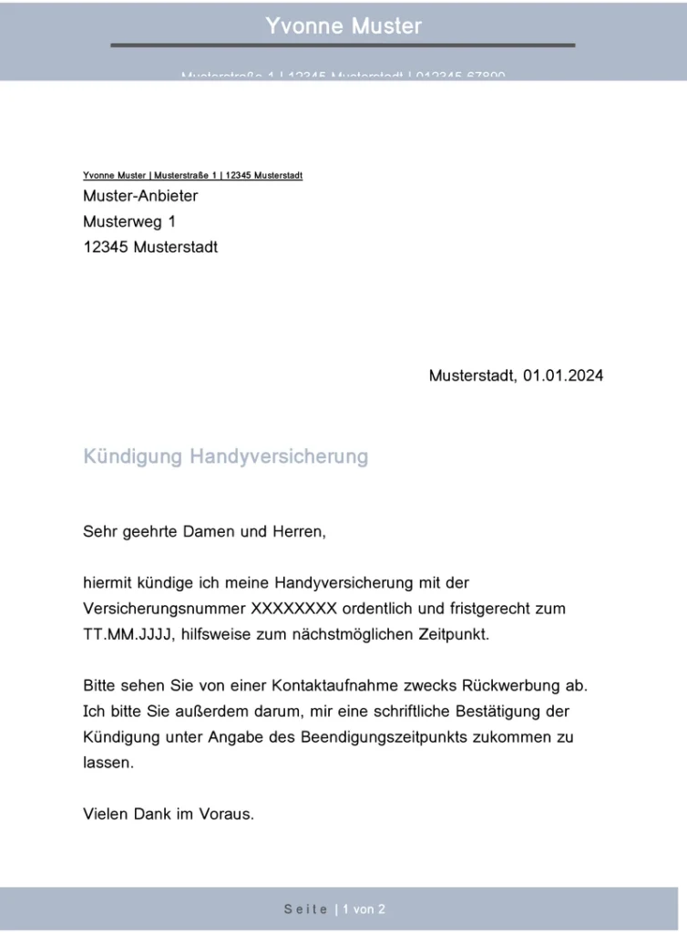 kuendigung-handversicherung-vorlage