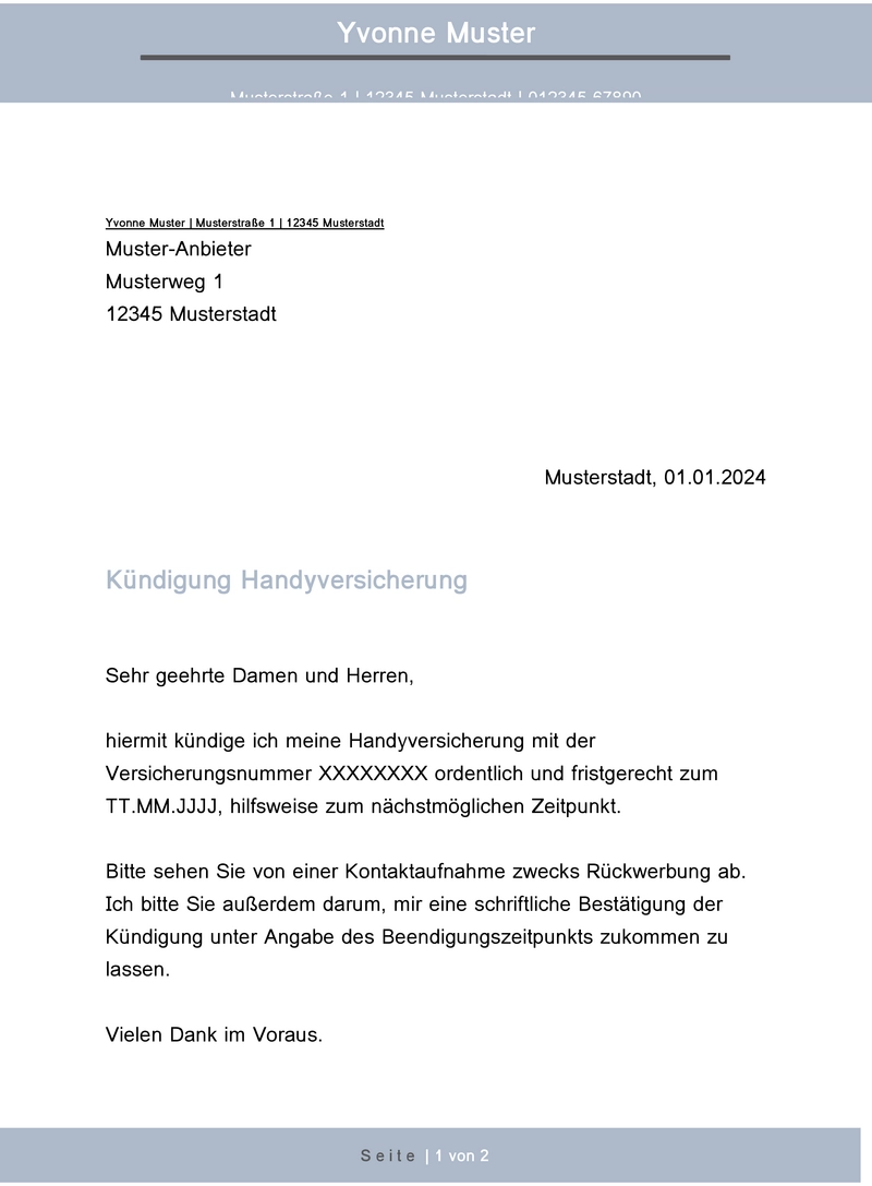 kuendigung-handversicherung-vorlage
