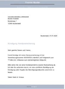 kuendigung-handyschutzversicherung-vorlage