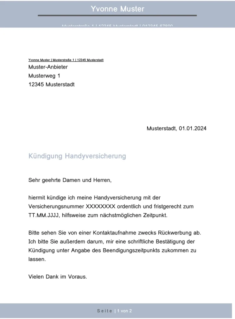kuendigung-handyschutzversicherung-vorlage