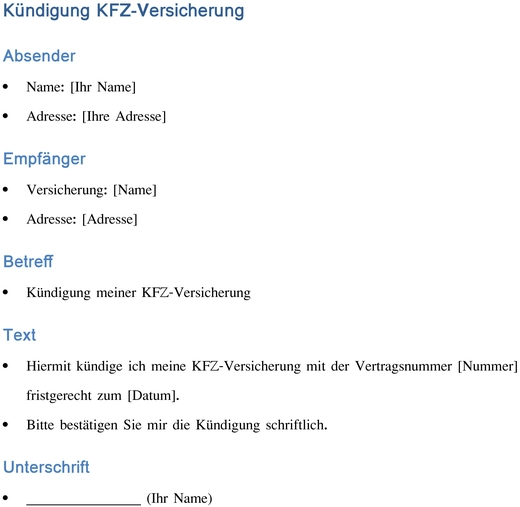 kuendigung-kfz-versicherung-vorlage