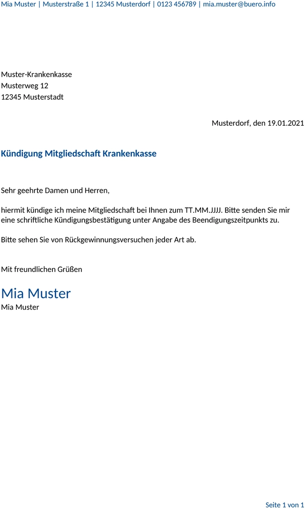 kuendigung-krankenkasse-vorlage