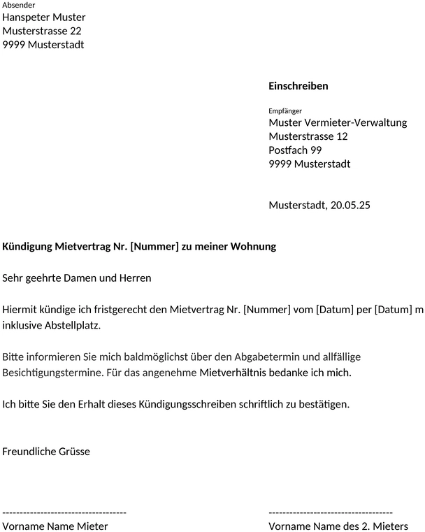 kuendigung-mietvertrag-fristgerecht