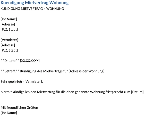 kuendigung-mietvertrag-wohnung