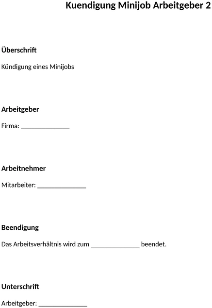 kuendigung-minijob-arbeitgeber