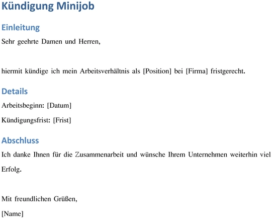 kuendigung-minijob-vorlage-fuer-einen-professionellen-abgang