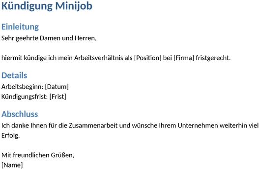 kuendigung-minijob-vorlage