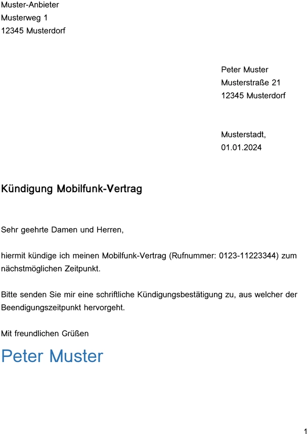 kuendigung-mobilfunkvertrag-vorlage