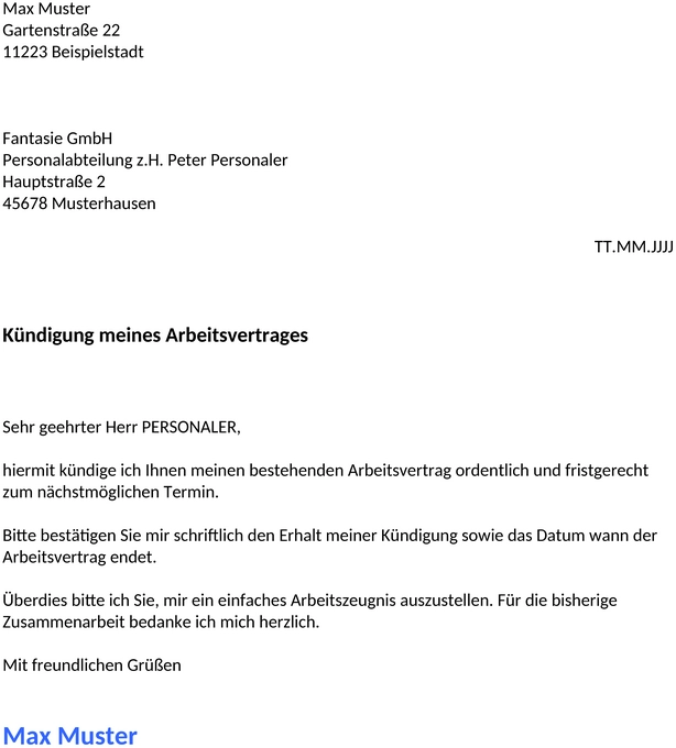 kuendigung-probezeit-muster-arbeitnehmer-arbeitszeugnis