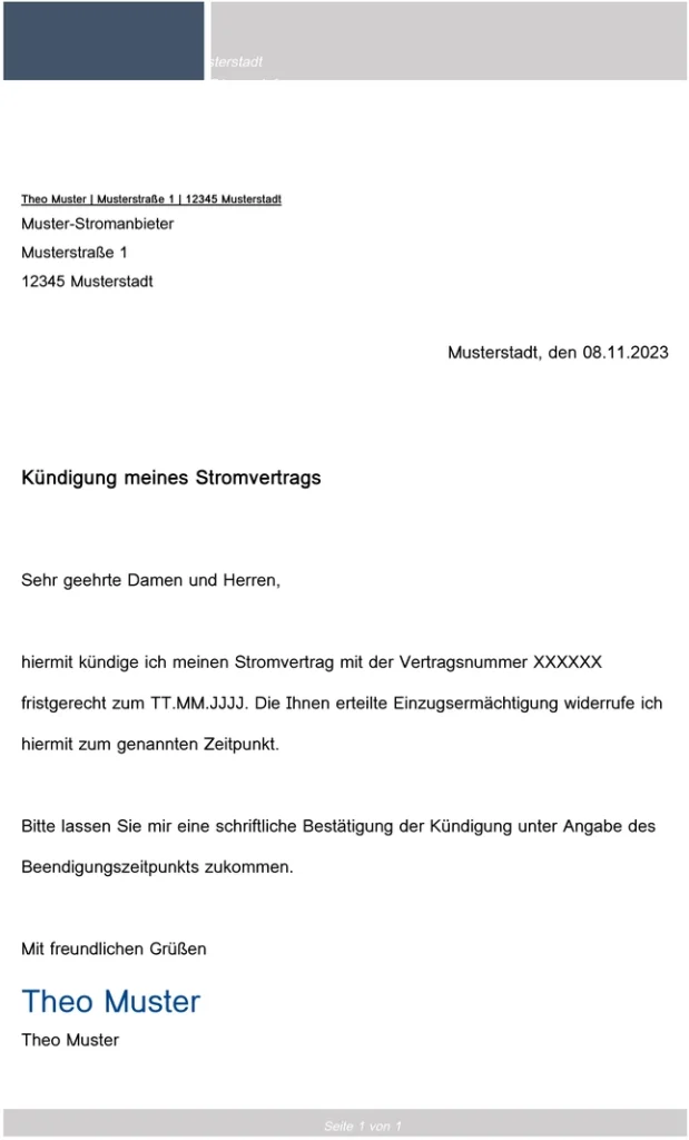kuendigung-stromvertrag-vorlage