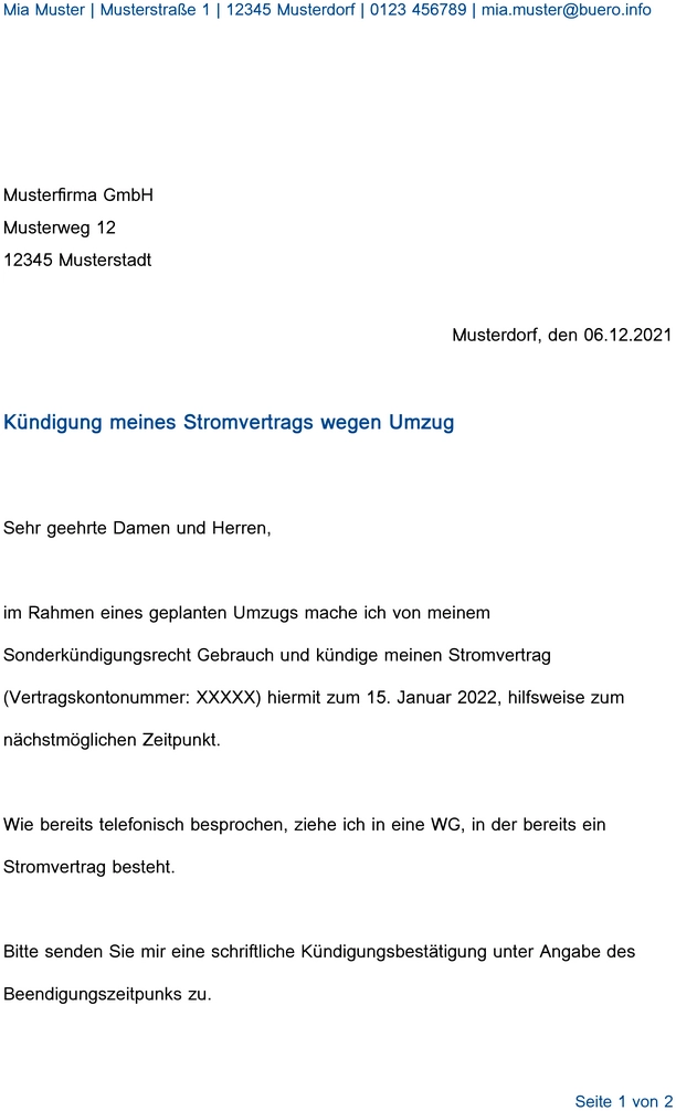 kuendigung-stromvertrag-wegen-umzug