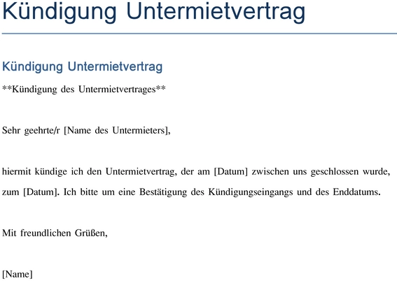 kuendigung-untermietvertrag-vorlage-gebrauchsanweisung