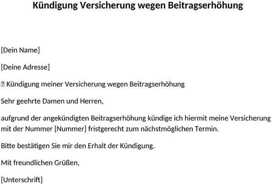 kuendigung-versicherung-bei-beitragserhoehung