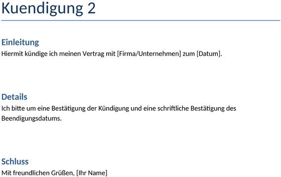 kuendigung-vorlage