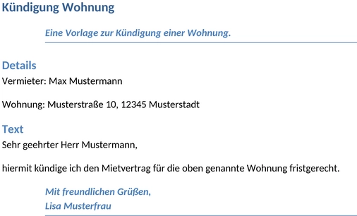 kuendigung-wohnung-formal