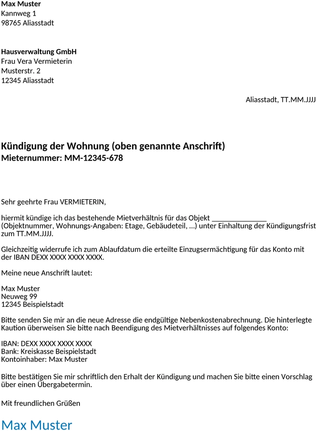 kuendigung-wohnung-template