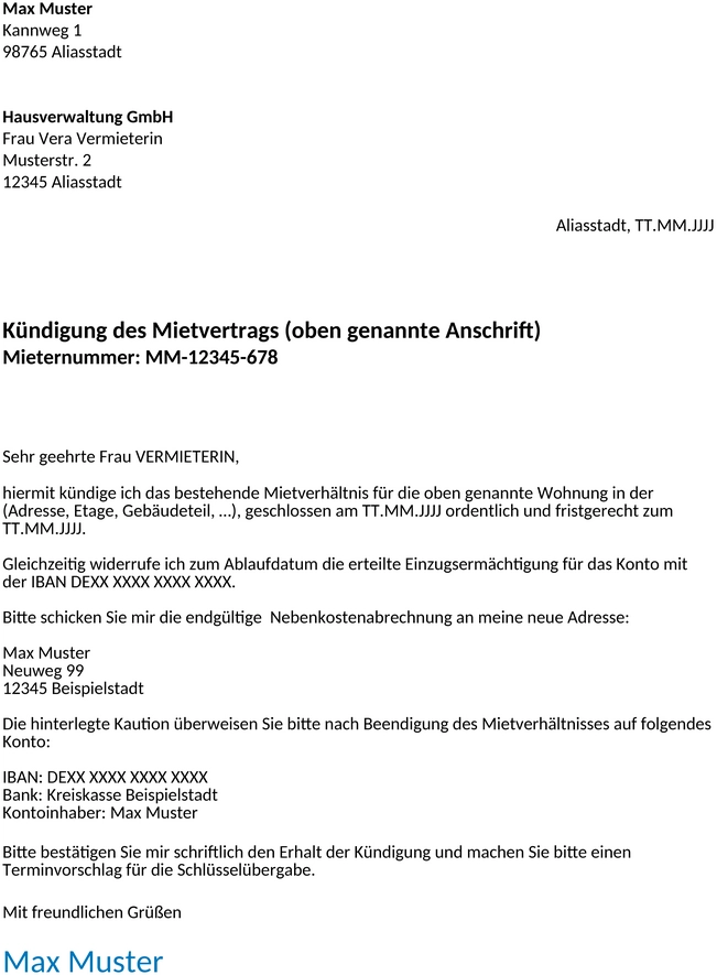 kuendigungsschreiben-mietvertrag-vorlage