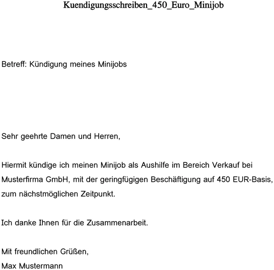 kuendigungsschreiben-minijob-aufhebung-arbeitsverhaeltnis