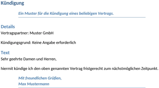 kuendigungsvorlage