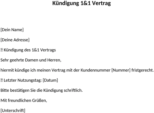 kuendigungsvorlage