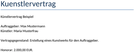 kuenstlervertrag